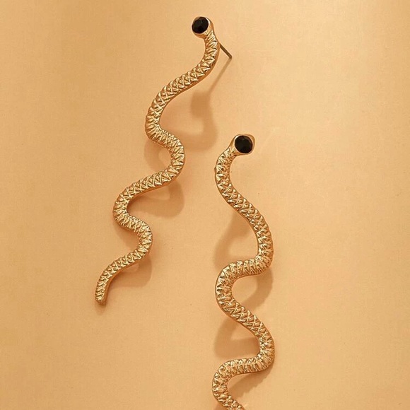 3/$33 Gold Snake Serpent Post Earrings - Picture 6 of 10